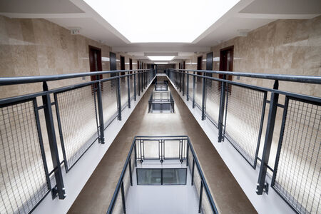 Modern design of corridor in an apartment house のeditorial素材