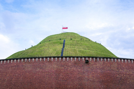 Kosciuszko Mound - memorial to historic national leader - Tadeusz Kosciuszko  Mound is situated on a natural hill and gives excellent view on entire city の写真素材
