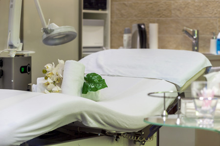 Inviting Massage Bed in SPA Resortの写真素材