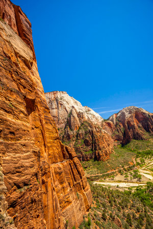 Canyon viewed from Angels Landing, ZNP, Utah, USAの写真素材
