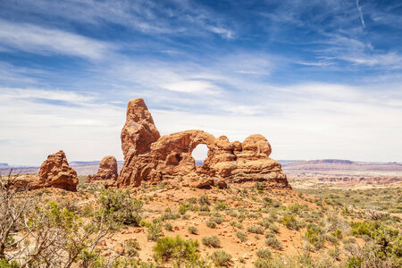 Turret Arch in Arches National Park, Utah, USAの写真素材