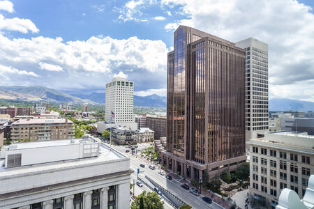 Panorama of Salt Lake City, Utah, USAのeditorial素材