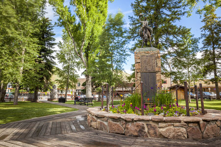 Monument in Jackson hole city center, Wyomingのeditorial素材