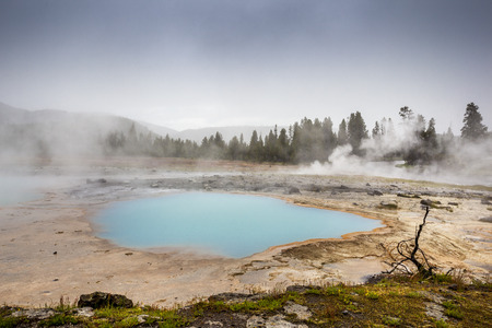Biscuit Basin Geyser in Yellowstone National Parkの写真素材