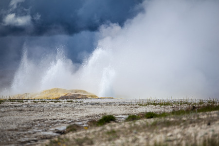 Clepsydra Geyser in Yellowstone National Park, Utah, USAの写真素材