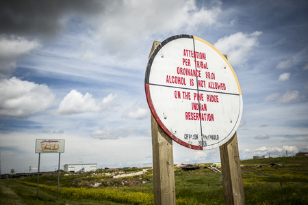 Alcohol is not allowed on Indian reservation - sign, SDの写真素材