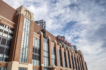 Indianapolis, Indiana, USA - July 14, 2014: Lucas Oil Stadium is a home to Indianapolis Colts. The stadium has capacity of 63000 people.のeditorial素材