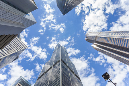 Sears Tower - the highest building among other skyscrapers in Chicago, Michigan, USAのeditorial素材