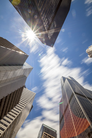 Sears Tower - the highest building among other skyscrapers in Chicago, Michigan, USAのeditorial素材