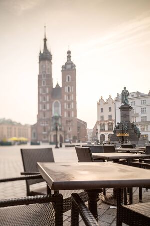 Medieval city center of Krakow Poland Europeのeditorial素材