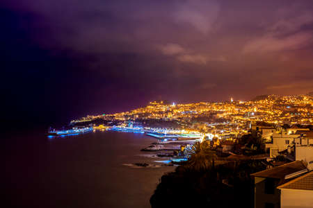 Beautifully located capital city of Madeira, Funchal, Portugalの写真素材