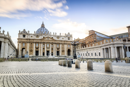 Saint Peter's Basilica and square in Vatican City, Rome, Italyの写真素材