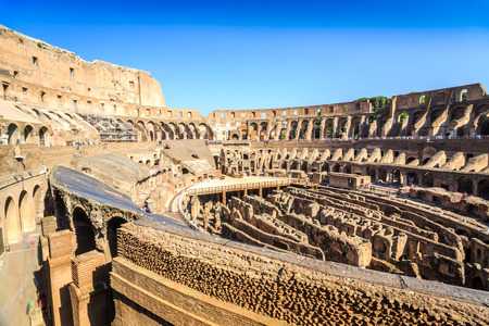 Interior of huge Colosseum amphitheater, Lazio, Italy