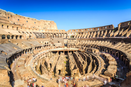 Interior of huge Colosseum amphitheater, Lazio, Italyの写真素材