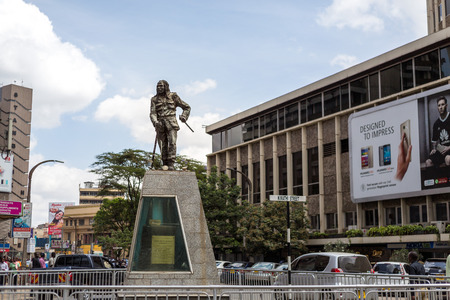 Nairobi, Kenya - December 7, 2016: Dedan Kimathi monument. Dedan led an armed military struggle known as the Mau Mau uprising against the British colonial regime in Kenya in the 1950s.のeditorial素材