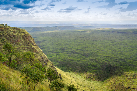 Beautiful landscape of Menengai Crater, Nakuru, Kenya, East Africaの写真素材