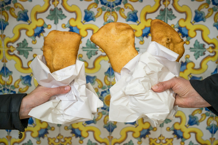 Traditional Fritta food from Brindisi, Italy, Europeの写真素材