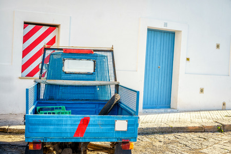 Small italian motorbike parked in Gallipoli, Puglia, Italy