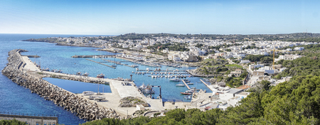 Marina and coast in Leuca di Santa Maria, very south of Italyの写真素材