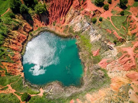 Bauxite Quarry Lake in Otranto, Apulia, Italy