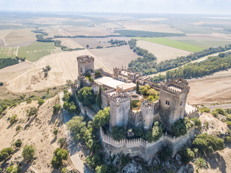 Aerial view of Castle of Almodovar del Rio, Cordoba, Andalusia, Spainのeditorial素材