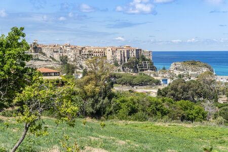 Beautiful historic town of Tropea, Province of Vibo Valentia, Calabria, Italyの写真素材