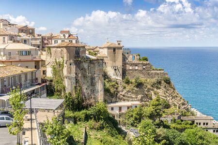 Beautiful historic town of Tropea, Province of Vibo Valentia, Calabria, Italyの写真素材