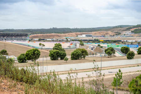 Portimao, Portugal - October 25, 2020: Racetrack during Formula 1 championship in Portugalのeditorial素材