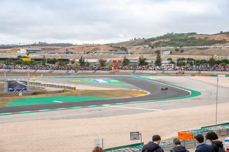 Portimao, Portugal - October 25, 2020: Fast cars on racing track during Formula 1 championship in Portugalのeditorial素材