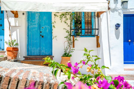 Picturesque town of Frigiliana located in the mountainous region of Malaga, Costa del Sol, Andalusia, Spainの写真素材