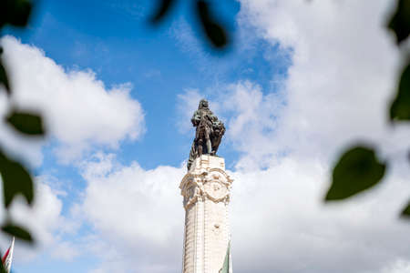 Marquis of Pombal statue in downtown Lisbon, capital city of Portugalの写真素材
