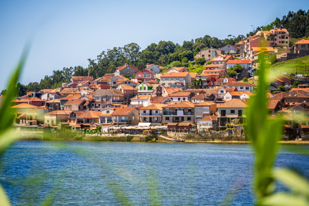 Beautiful city ocean landscape, Combarro, Spain, Galiciaの写真素材