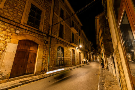 beautiful night view of Soller, Mallorca, Spain, Europeの写真素材