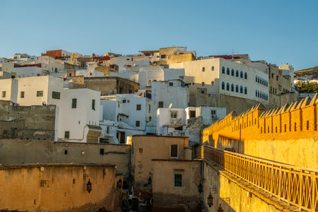 City View of white washed architecture in Tetouan, Morocco , North Africaの写真素材
