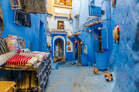 Blue city of Chefchaouen, Morocco. Chefchaouen is one of the most beautiful city in Morocco.の写真素材