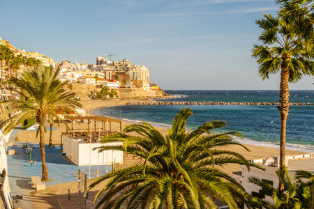 Beautiful view of Ceuta coastline captured from the historic Fortress, Ceuta in Spainの写真素材