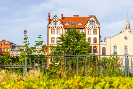 Beautiful Townhouses of Opole Venice, Opole - Polandの写真素材