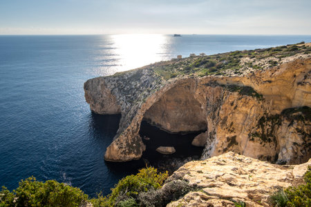 Amazing, majestic Blue Grotto in Maltaの写真素材