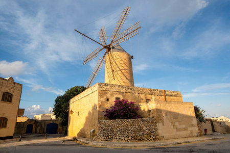 Amazing Ta Kola windmill, museum of local history, Gozo island, Maltaの写真素材