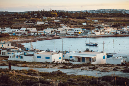 Nice view on village of L-armier by Armier bay in the northern east part of Maltaの写真素材