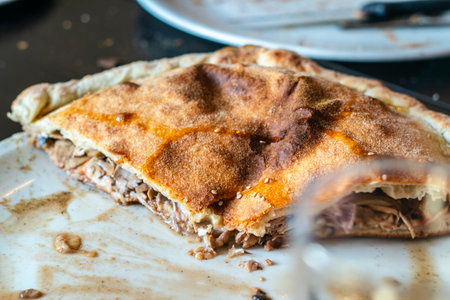 Maltese Calzone - traditional, delicious food served in restaurant on Maltaの写真素材