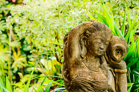 woman statue in the gardenの写真素材