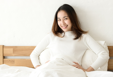 women wake up in the moringの写真素材