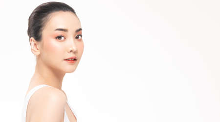 Beauty asian women portrait face with skin care healthy and skin.の写真素材