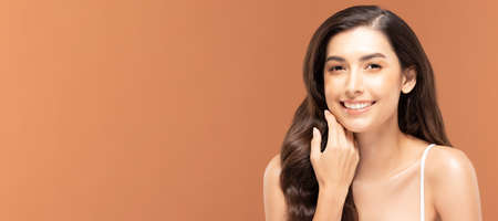 Beauty asian women portrait face with skin care healthy and skin.