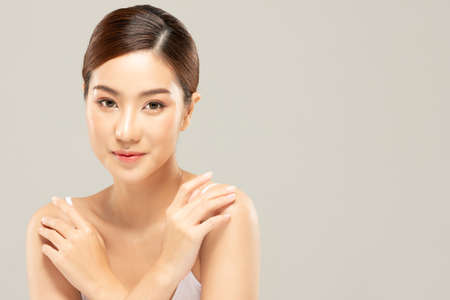 Beauty asian women portrait face with skin care healthy and skin.の写真素材