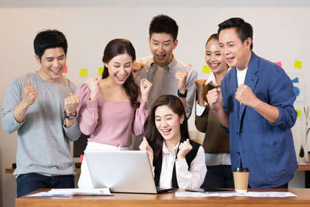 Business man and woman meetting talk about job for branding in office.