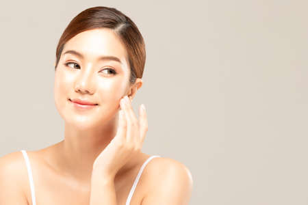 Beauty asian women portrait face with skin care healthy and skin.の写真素材