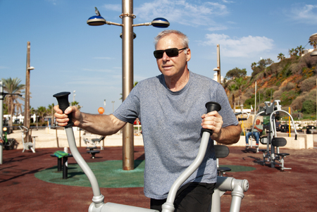A man engaged in sports on the sports groundの写真素材