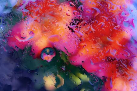 abstract bright poster with blurred image as background